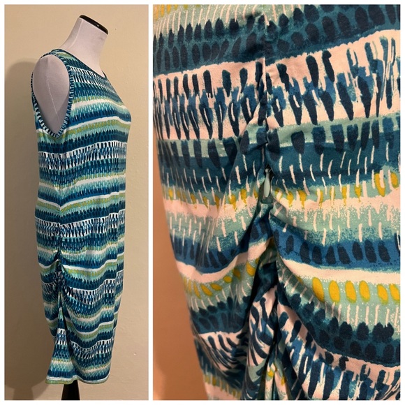 Title Nine breeze ruched dress in dabs of color Large - Picture 5 of 7
